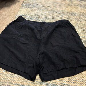 Black Linen Shorts